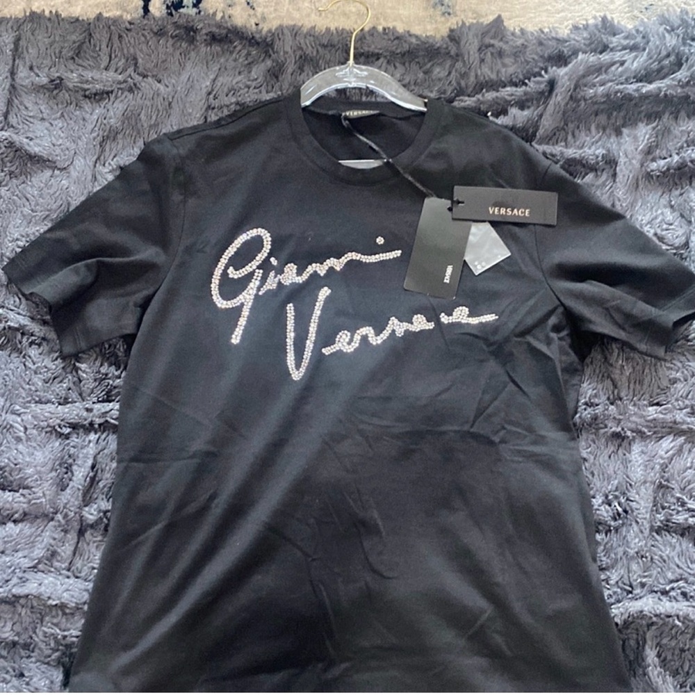 NWOT - Versace Crystal Tee Shirt - Black